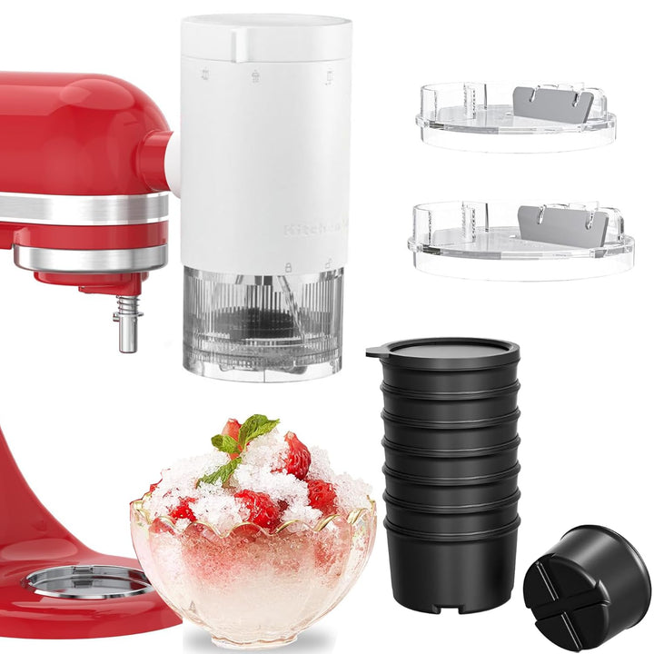 Rasiereis Aufsatz für Kitchen Aid Standmixer, Zubehör für Eismaschine mit 8 Eisformen, Rasiereis Auf