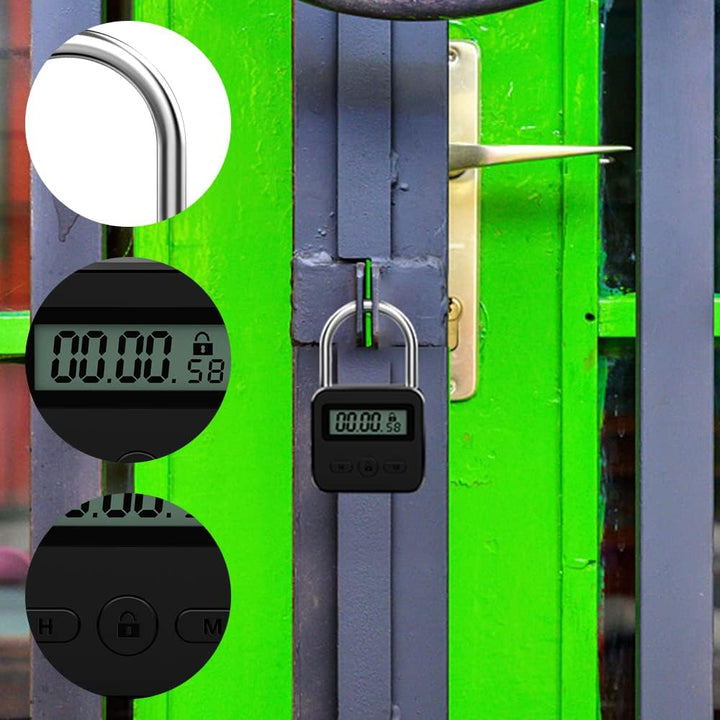 Mizikuu Digitales Zeitschloss, Smart Time Lock Mit LCD-Display, USB Sicherheits-Vorhängeschloss, Hea
