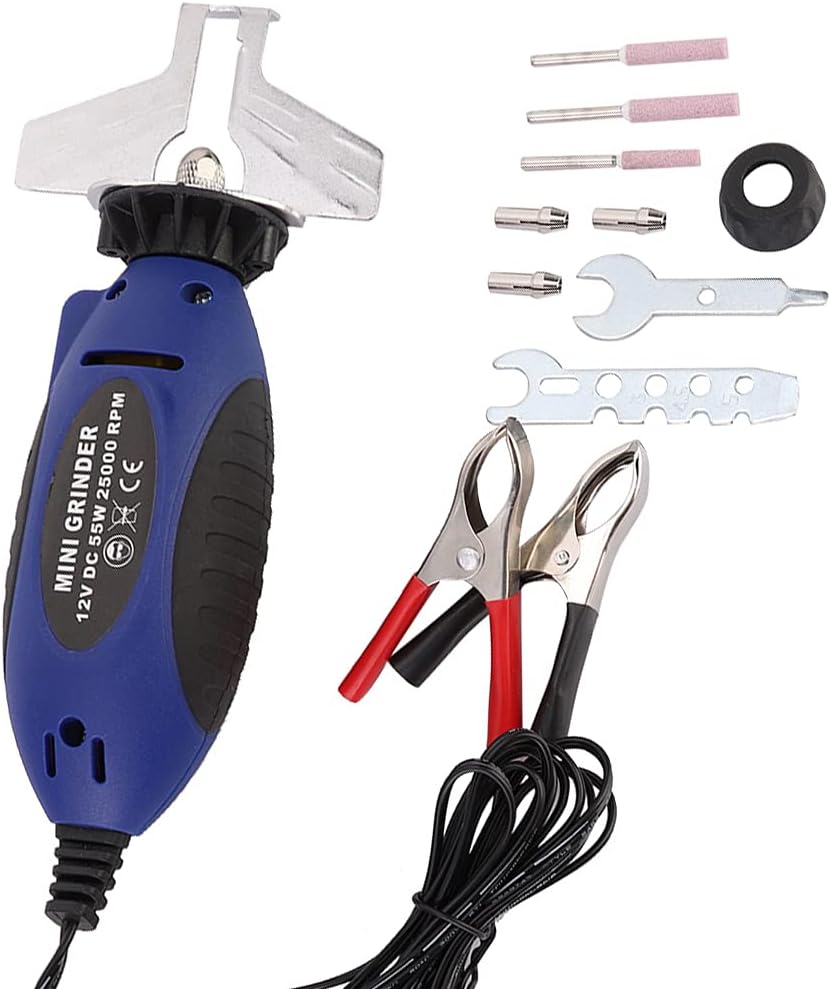 Vikye Mini Kettensägenschärfer, DC 12V 55W Elektrisch kettensägenschärfer Kit Kettensägenschleifschl
