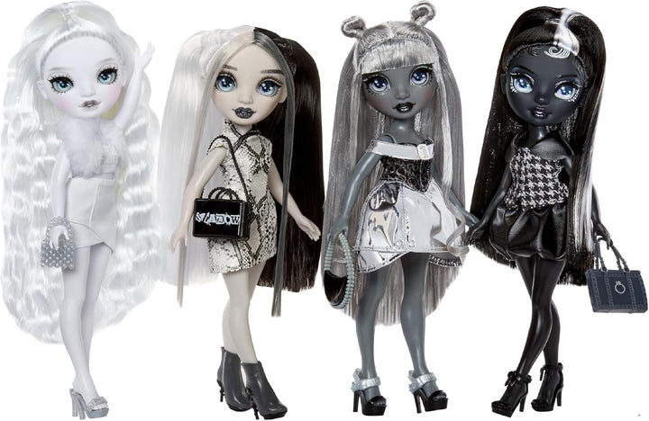 Rainbow High Shadow High Natasha Zima - 28 cm Modepuppe in Grauschattierungen, Weisses Haar und Outf