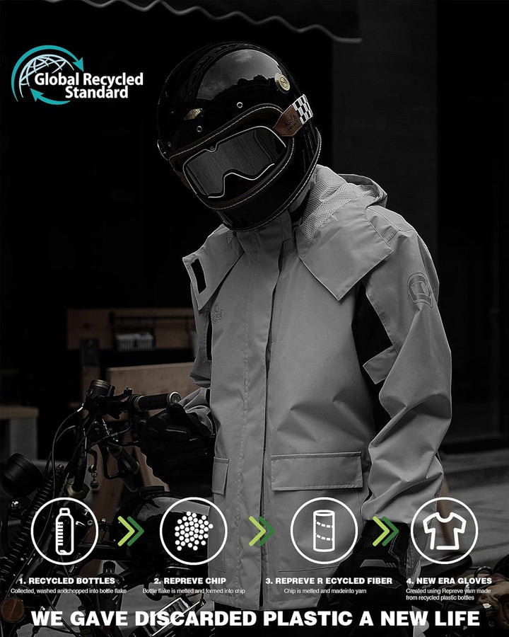 IRON JIA’S Regenanzug Herren Motorrad Regenjacke Wasserdichter Winddicht Atmungsaktiver Reflektieren