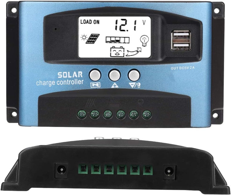 MPPT 40/50/60/100A Professioneller Solarladeregler Dual USB LCD Display 12V 24V(60A), 60A