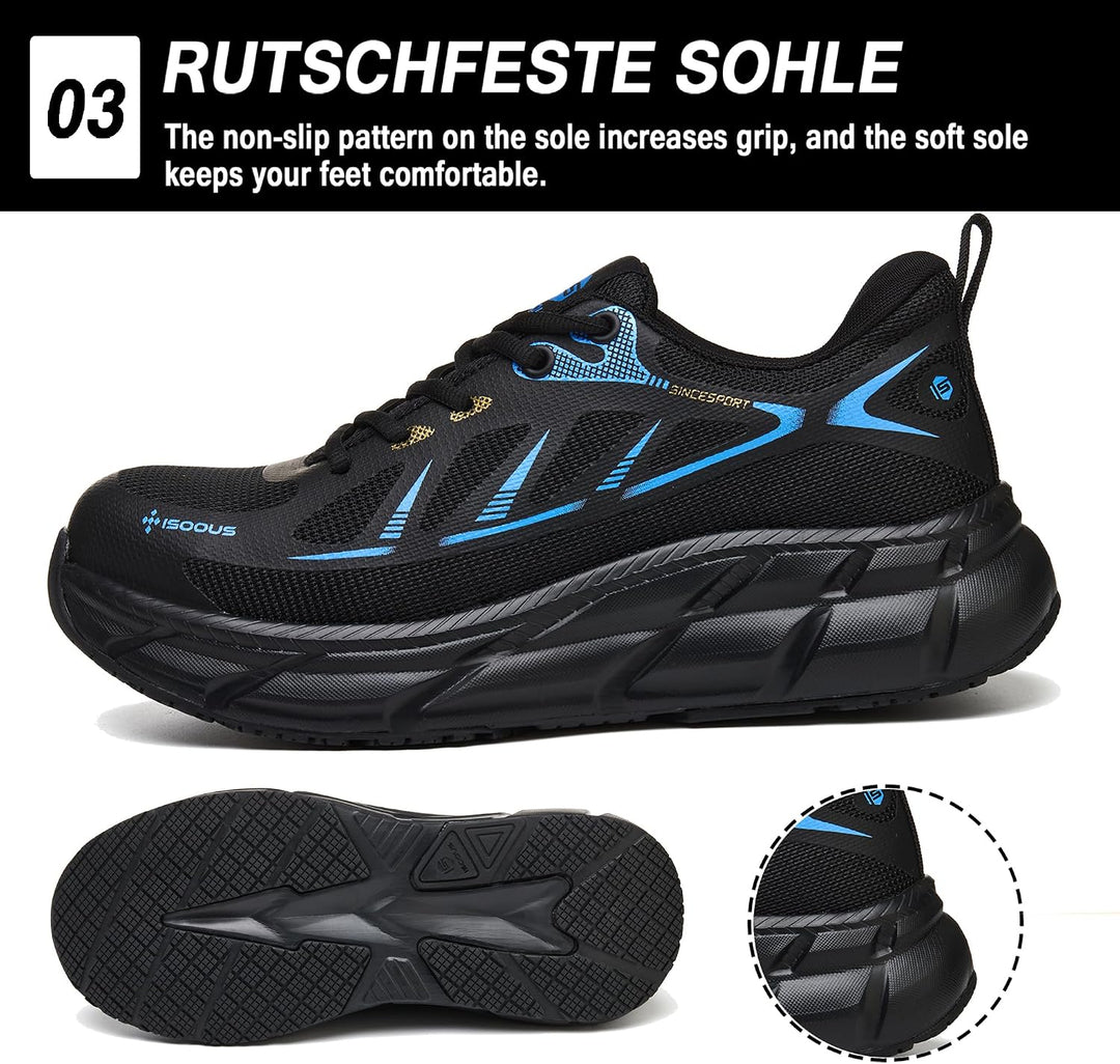 ISOOUS Arbeitsschuhe Herren Sicherheitsschuhe Damen Stahlkappenschuhe | Schutzschuhe mit Stahlkappe,