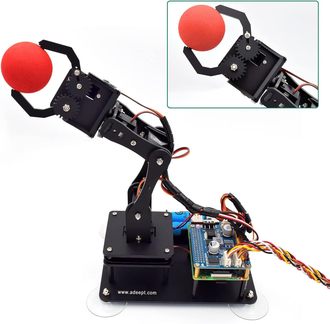 Adeept 5-DOF Roboterarm-Set für Raspberry Pi 4 B 3 B+ B A+, programmierbare DIY-Codierung STEM Educa