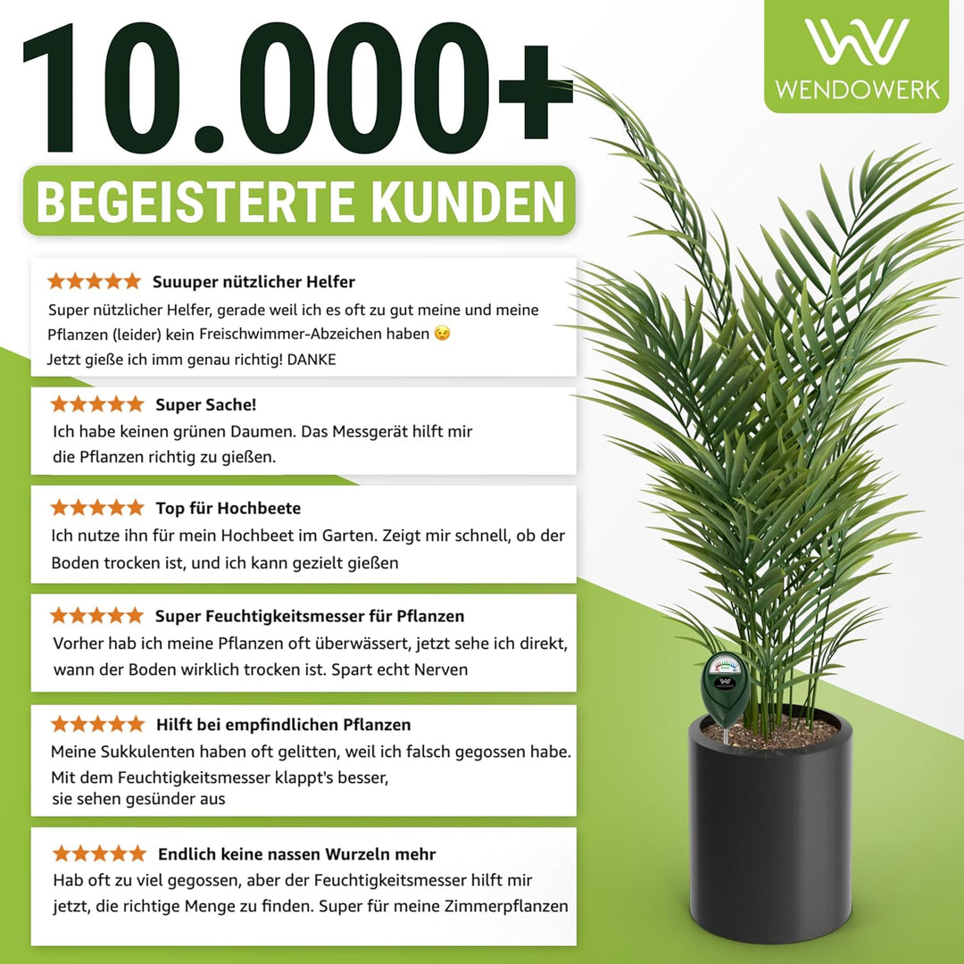 [2 Stück Extra Langer Boden Feuchtigkeitsmesser für Pflanzen 40CM [Grün/Grün] - Ohne Batterien - Ver