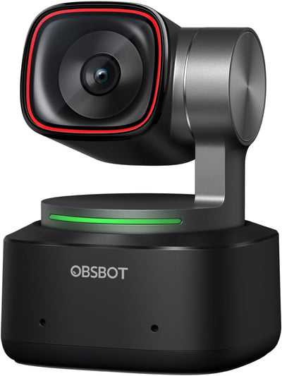 OBSBOT Tiny 2 - PTZ 4K Webcam mit KI-Tracking, Sprachsteuerung, Gestensteuerung, Autofokus, USB3.0,