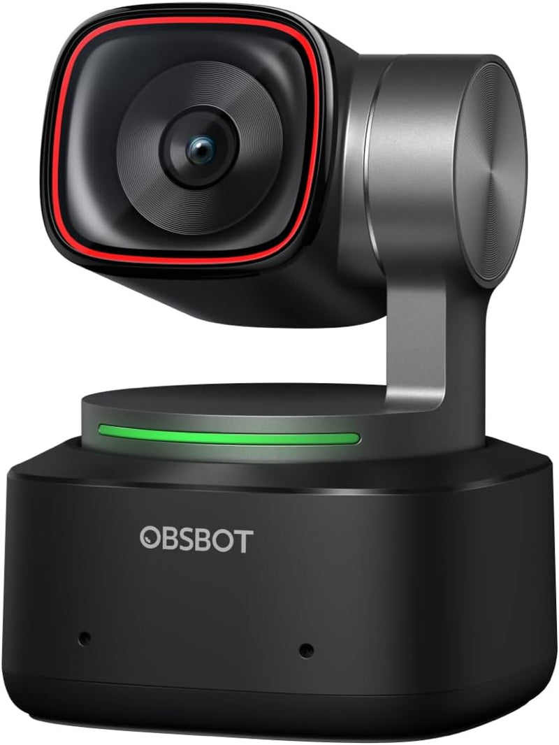 OBSBOT Tiny 2 - PTZ 4K Webcam mit KI-Tracking, Sprachsteuerung, Gestensteuerung, Autofokus, USB3.0,