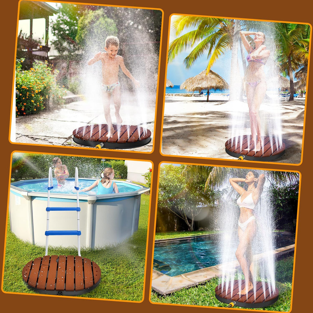 Bodendusche Gartendusche mit Fussrad und Kupfer-Düsen Pooldusche Bis 4m Fontänenhöhe Aussendusche au