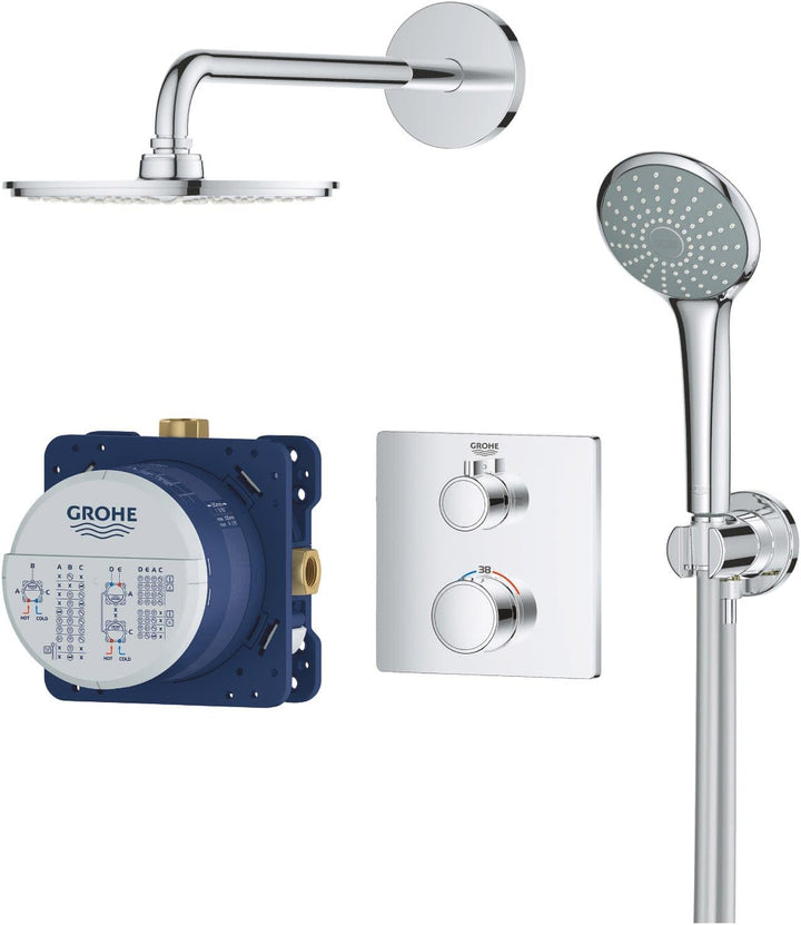 Grohe Grohe Duschsystem Unterputz mit Rainshower Cosmopolitan 210 210 mm UP-Duschsystem Eckiges Desi