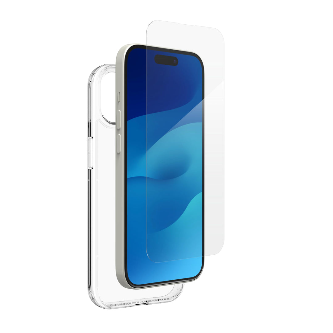 ZAGG InvisibleShield Glass Elite 360, Bundle, Displayschutz aus gehärtetem Glas und Hülle für iPhone