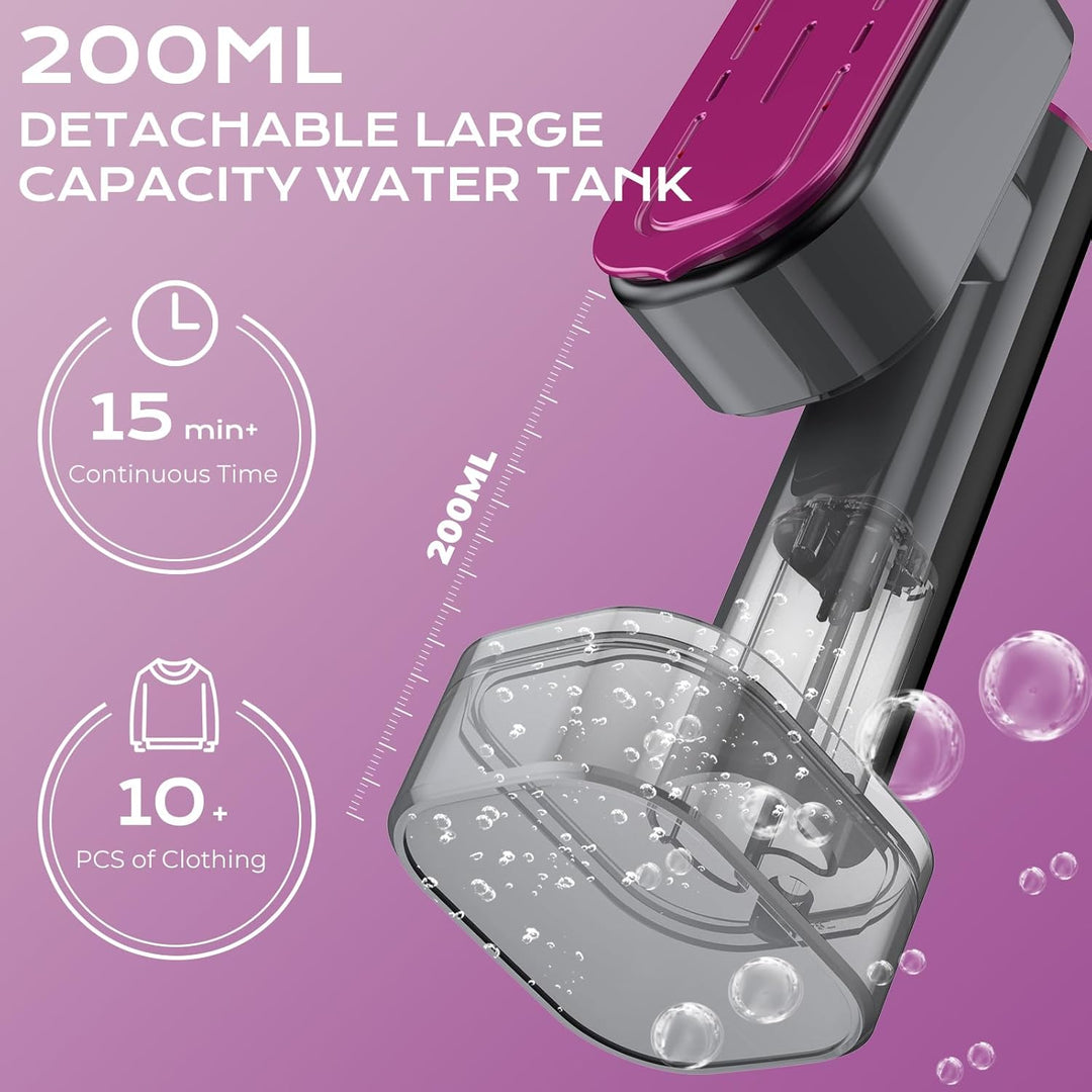 Steamer Dampfglätter 1300W 2-in-1 Dampfbügler & Bügeleisen Reise-Bügelstation mit 200ml Wassertank 1