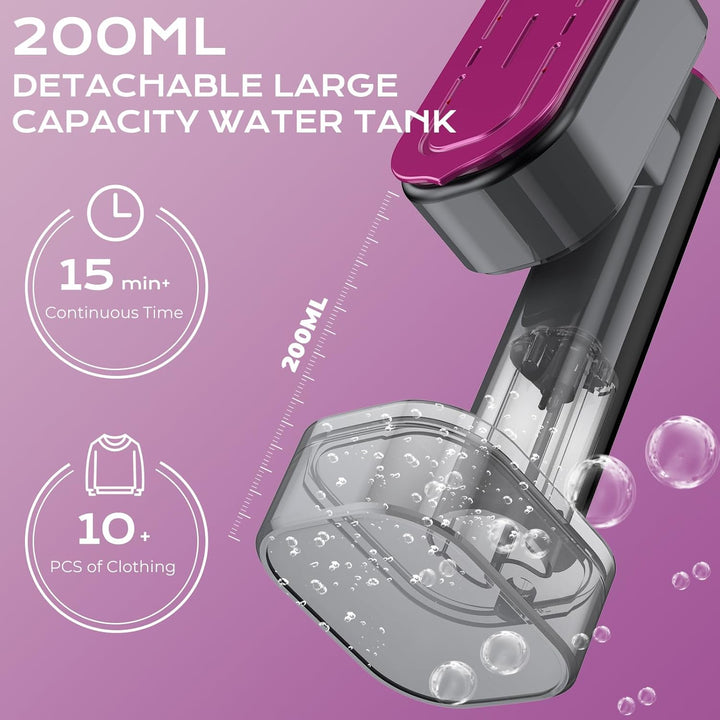 Steamer Dampfglätter 1300W 2-in-1 Dampfbügler & Bügeleisen Reise-Bügelstation mit 200ml Wassertank 1