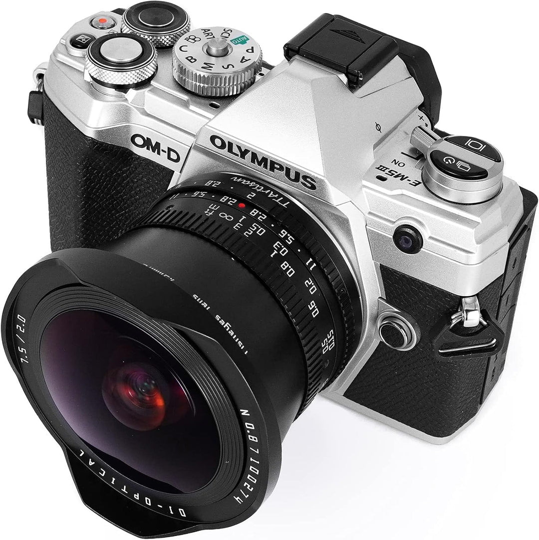 TT Artisan 7.5mm F2.0 APS-C Fisheye Objektiv Anschluss MFT Mount Black Ultra-Weitwinkelobjektiv mit
