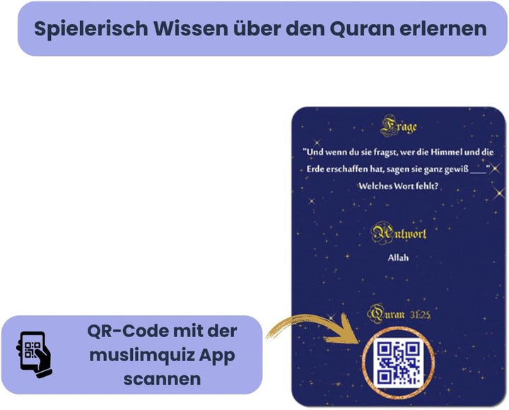 Islamisches Geschenk Spiel Quiz Quran Fragen über Koran und Islam inklusive eigene muslimquiz App (A
