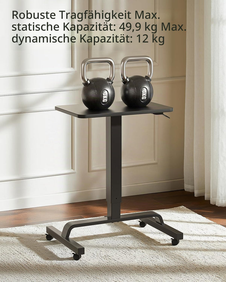 WALKINGDESK Stehpult Höhenverstellbar Schreibtisch mit 4 Rollen, Mobiler Stehtisch 60 x 40cm, Kleine