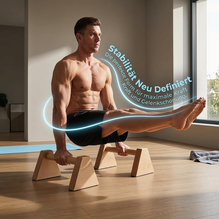2 Stück Liegestützgriffe aus Holz, Push Up Bars Parallettes | Calisthenics Equipment, rutschfesten P