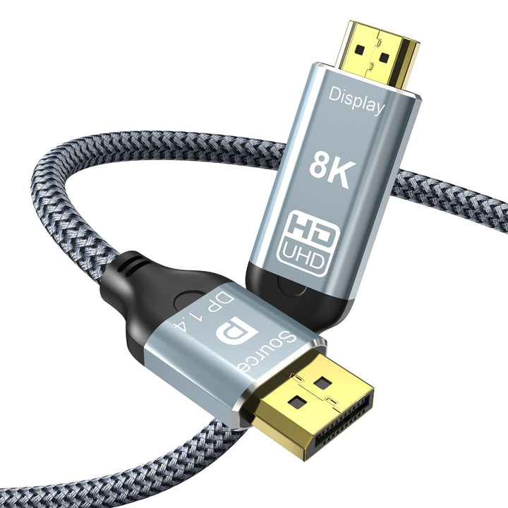 DisplayPort auf HDMI 8K Kabel, 8K @ 60Hz 4K @ 120Hz unidirektional DP1.4 (Quelle) auf HDMI 2.1 (Disp