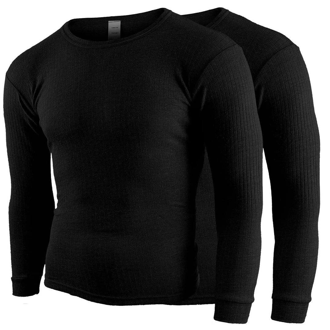 Black Snake® Thermounterhemd Thermounterwäsche Sport Unterhemden Herren 2 Stück Langarm XXL Schwarz,