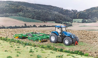 siku 3273, New Holland T8.390 Traktor, 1:32, Metall/Kunststoff, Blau, Achsschenkellenkung und Kupplu