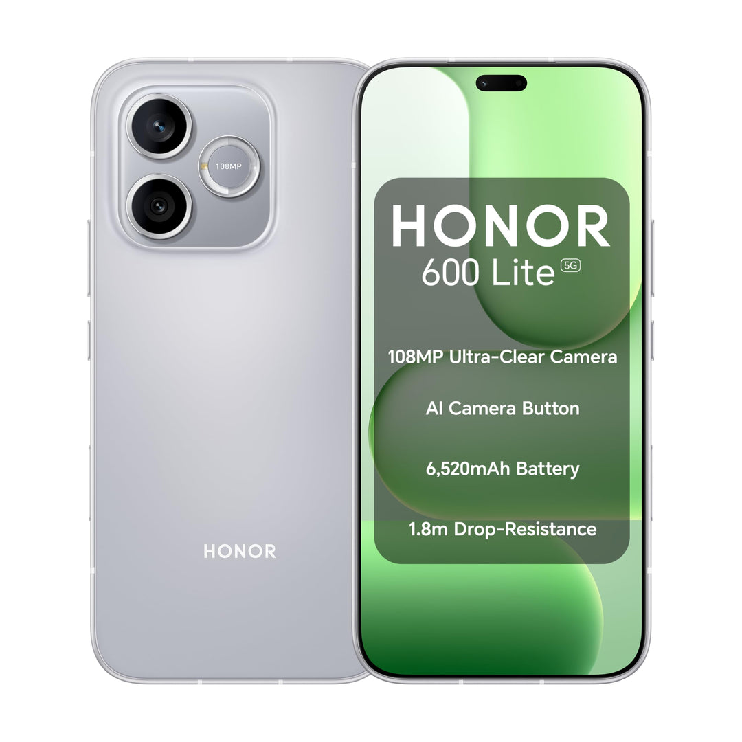 Honor 600 Lite 5G Smartphone 256GB, 108MP Kamera, Velvet Grey | 6,60" AMOLED 120Hz Display, Dimensit