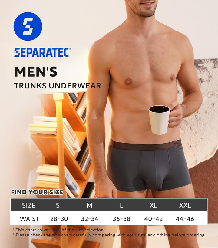 Separatec Boxershorts Herren Bambus Rayon Atmungsaktiv Weich Männer Unterhosen mit Doppelter Beutel