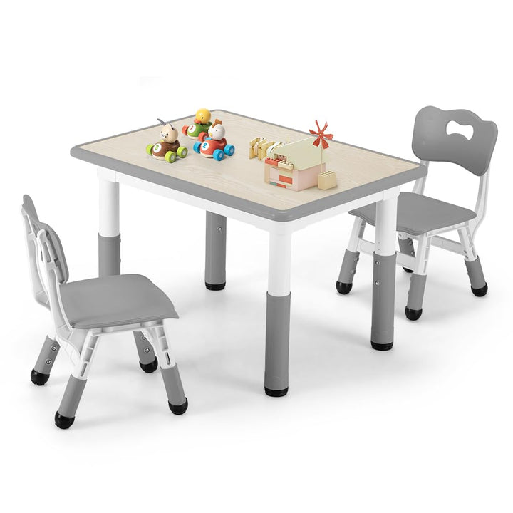 Playpals Kindertisch mit 2 Stühlen Set für Kinder von 2 bis 10 Jahren | Tisch Stuhl höhenverstellbar