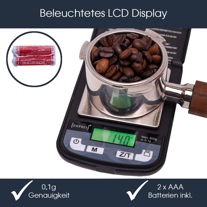 Kaffeewaage Barista | Espresso waage Klein | Barista waage mit LCD Display | Espressowaage mit 0,1g