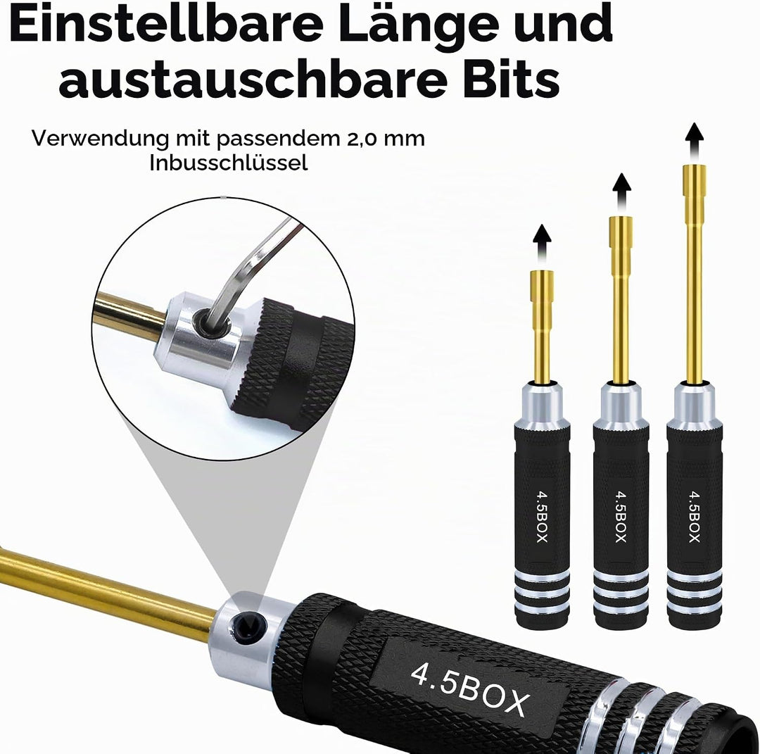 Sechskantmutter Schraubendreher Satz 2.0mm 2.5mm 3.0mm 3.5mm 4.0mm 4.5mm 5.0mm RC Werkzeug Steckschl