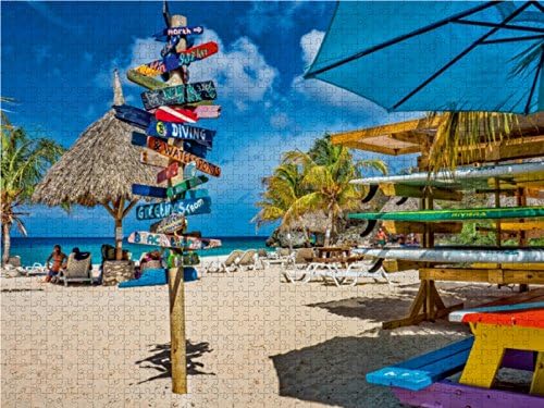 CALVENDO Puzzle Curaçao - Bunte Insel in der Karibik 1000 Teile Lege-Grösse 64 x 48 cm Foto-Puzzle B