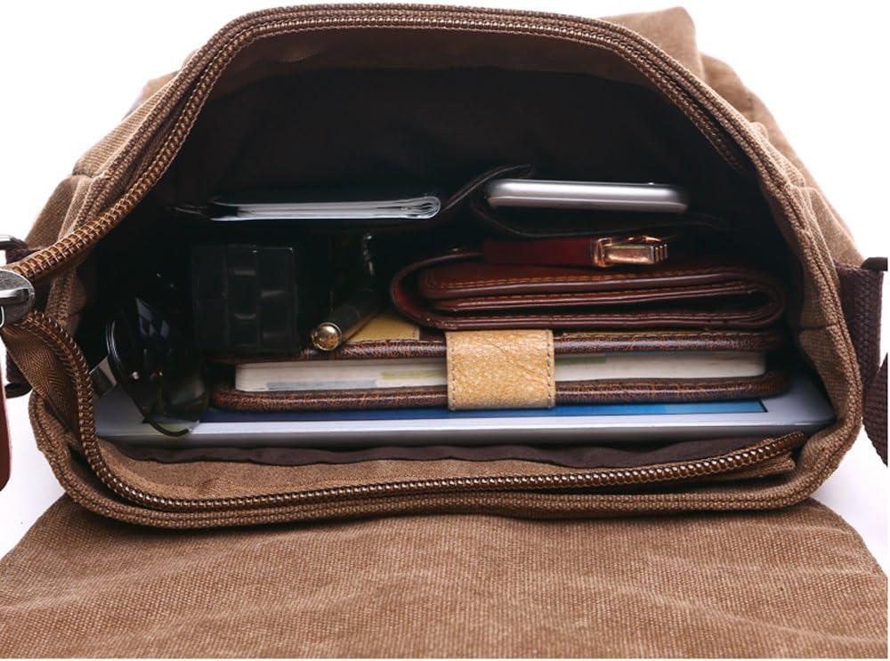 LOSMILE Herren Umhängetasche Schultertasche 16 Zoll Kuriertasche Canvas Laptop Tasche Messenger Bag