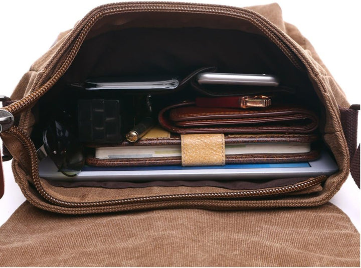 LOSMILE Herren Umhängetasche Schultertasche 16 Zoll Kuriertasche Canvas Laptop Tasche Messenger Bag