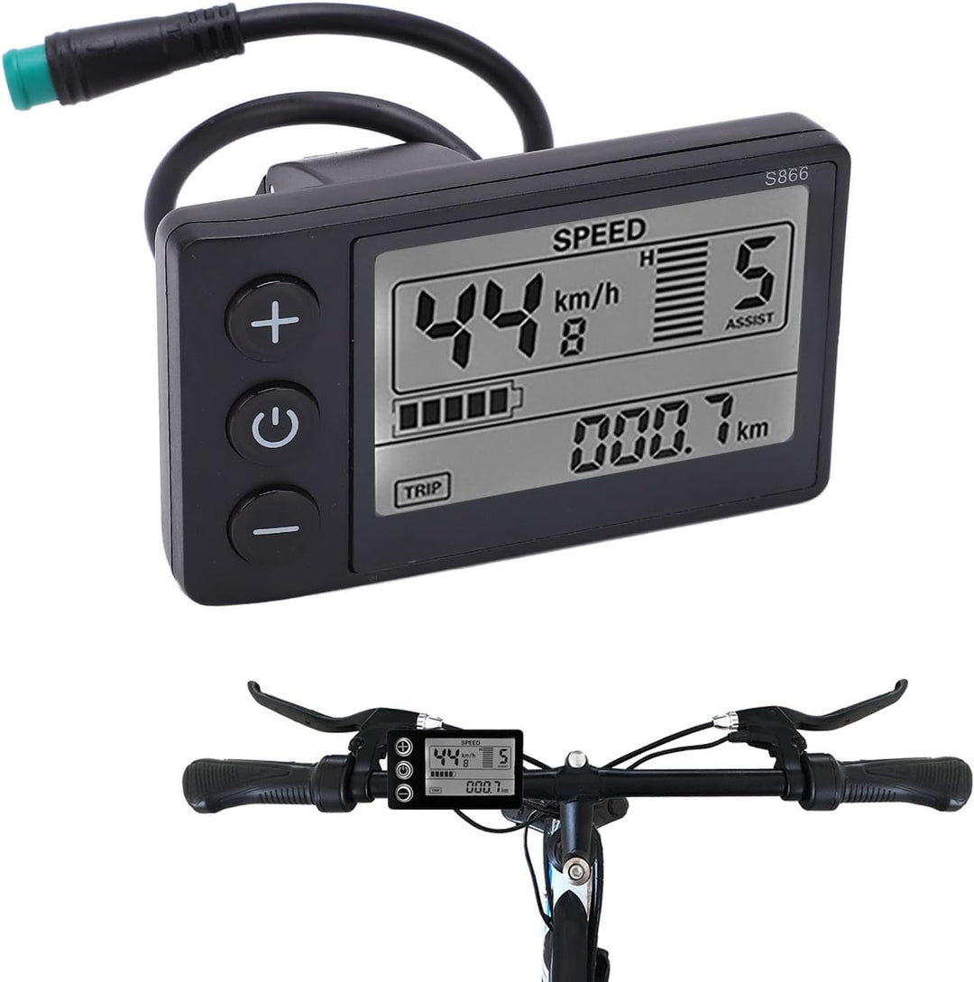 S866 LCD Display, Fahrradcomputer Wasserdichtem Elektrofahrrad S866 Display Meter 24V 36V 48V Bedien