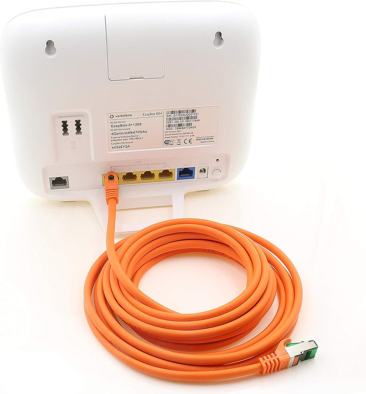 1aTTack.de Cat7 Netzwerkkabel 7,5m - Orange - 5 Stück - Cat 7 Ethernetkabel Lankabel Lan 10Gbits Pat