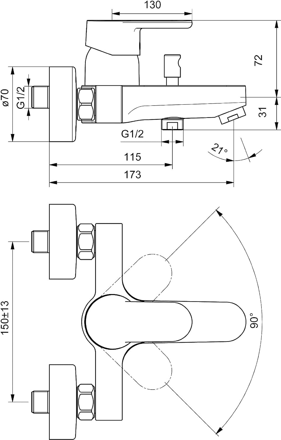 Ideal Standard B0412AA Vito Wannen