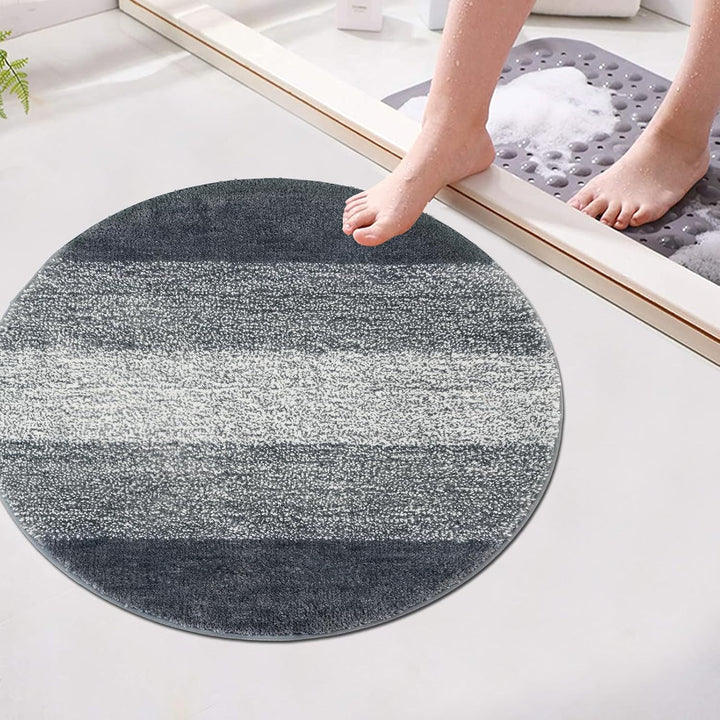 Famibay Badteppich Rund 80cm Badezimmerteppich rutschfest Badematte Absorbierend Waschbar Weich Badv