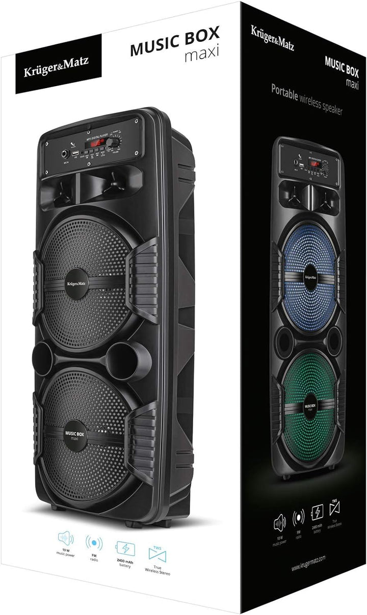 Krüger&Matz Music Box Maxi BT AUX USB Tragbarer Lautsprecher