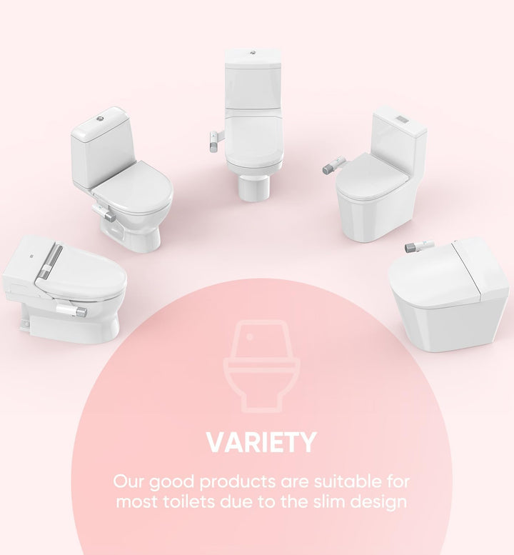 Ultra Slim Bidet Befestigung, Posterior&Feminine Wasch-(einziehbare Doppeldüsen), Nicht-elektrische