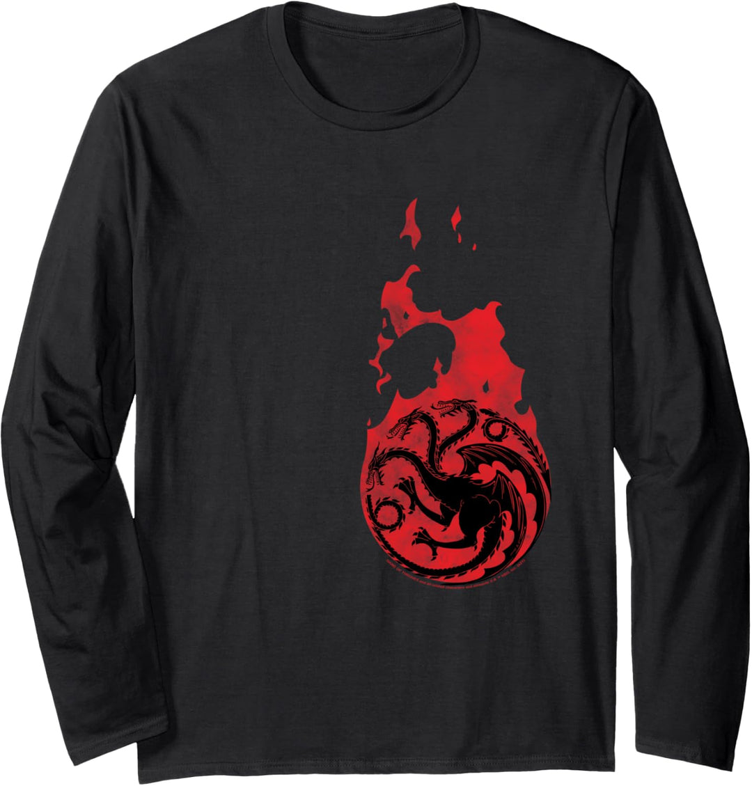 Game of Thrones FIre Dragon Icon Langarmshirt