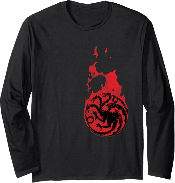 Game of Thrones FIre Dragon Icon Langarmshirt