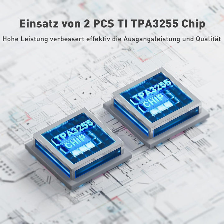 Fosi Audio BT30D Pro Bluetooth Verstärker 2.1 Kanal, Mini HiFi Verstärker mit TPA3255 Chips 165W x2+