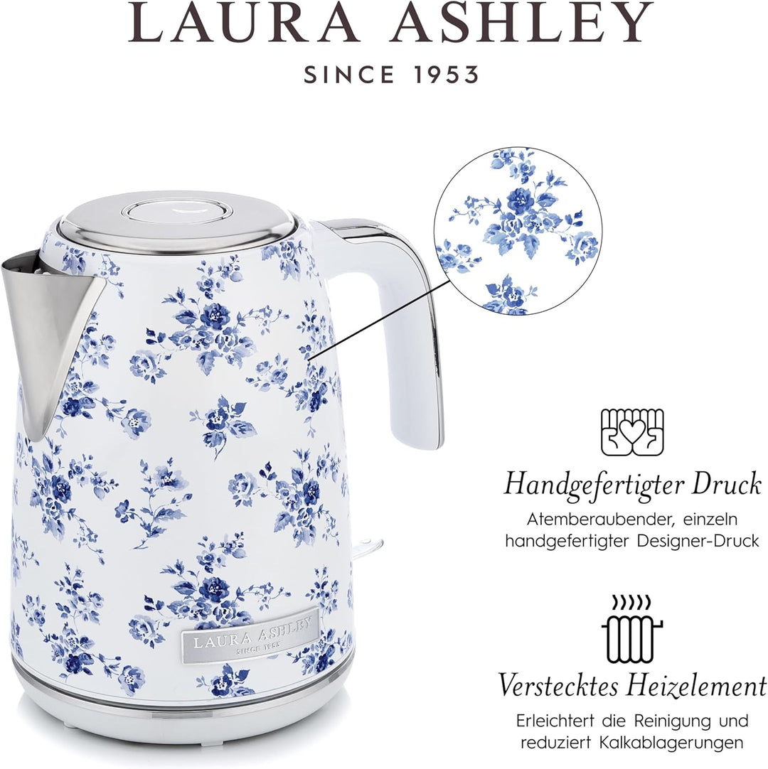 Laura Ashley Toaster und Wasserkocher Set von VQ - 1,7 L Elektrischer Wasserkochermit Schnellkochfun