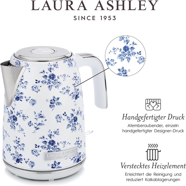 Laura Ashley Toaster und Wasserkocher Set von VQ - 1,7 L Elektrischer Wasserkochermit Schnellkochfun