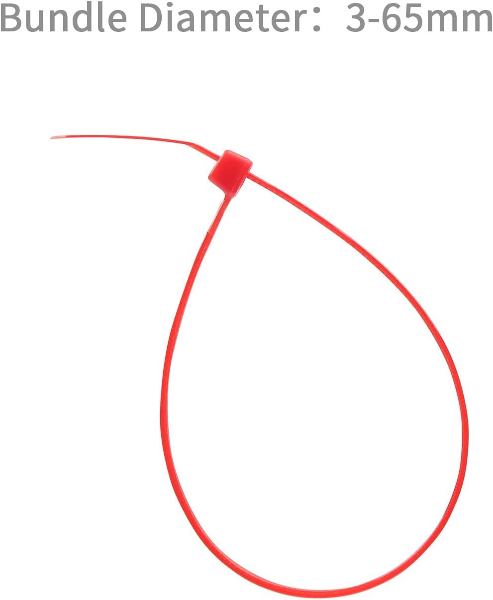 XINGO 500 Stück Kabelbinder Rot, 250mm x 3.6mm, 18,2 kg Zugfestigkeit, UV-beständig, Selbstsichernde