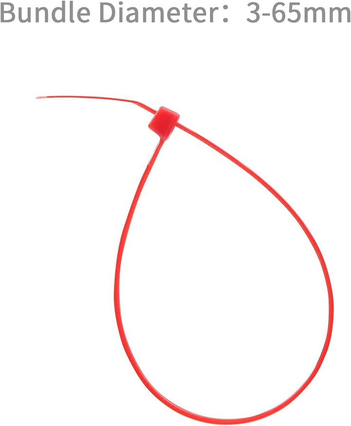 XINGO 500 Stück Kabelbinder Rot, 250mm x 3.6mm, 18,2 kg Zugfestigkeit, UV-beständig, Selbstsichernde
