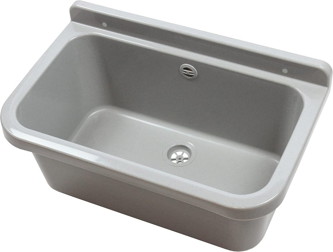 Waschbecken Ausgussbecken 55 cm x 34 cm x 21 cm Spülbecken Waschtrog mit Überlauf Waschbecken für Ge