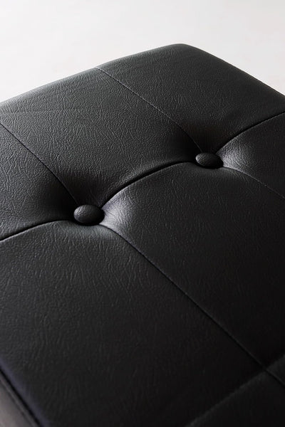 dibea Sitzbank mit Klappdeckel 76x38x38 cm, Kunstleder schwarz, Kunstleder Schwarz