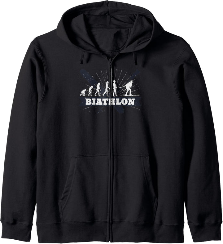Biathlon Skifahren Wintersport Geschenk Fun Kapuzenjacke