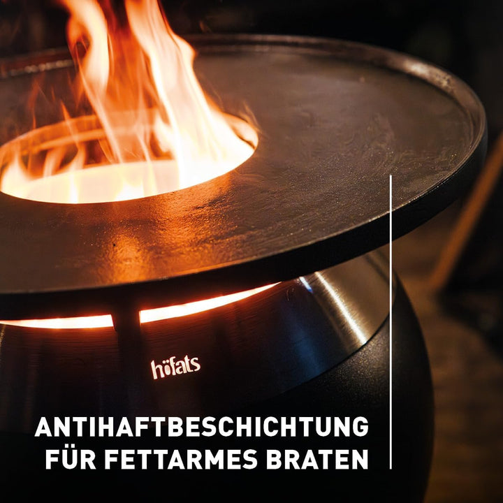 höfats - MOON 45 Plancha - durchgehende Grillplatte aus emailliertem Gusseisen - optimale Wärmespeic