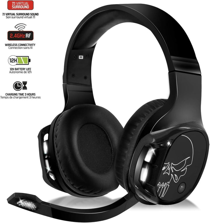 SPIRIT OF GAMER - XPERT-H1100 – Headset 7.1 Surround Black Pro Gamer - Kopfhörer - Weisse LEDs - Kun