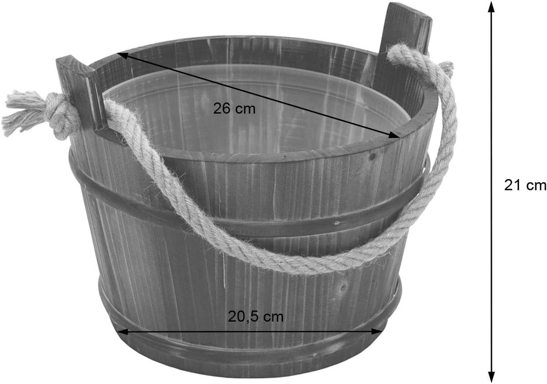 Mendler Saunakübel mit Einsatz HWC-B26AM, Saunazubehör Saunaeimer Saunakelle Aufguss, Kiefernholz 3,